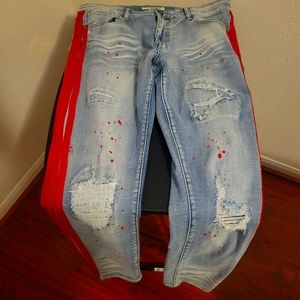 Slim Straight Jeans Denim faded